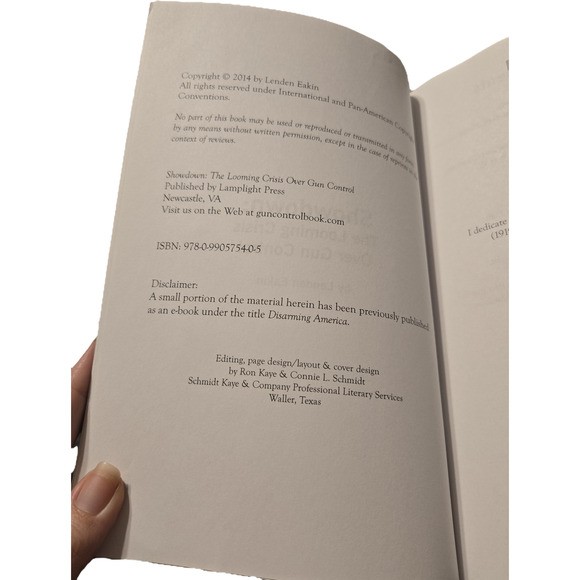 Showdown: the looming crisis over gun control by Lenden Eakin 9781631770050 ARC - Picture 7 of 8